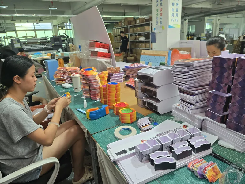Retail components being assembled by hand at the factory